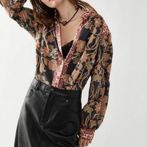 FREE PEOPLE floral gardens tunic top Sz S NEW